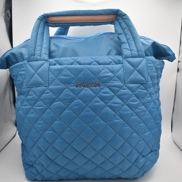 MZ Wallace Blue Ocean Small Metro Tote Quilted Deluxe II No Strap EUC - Picture 2 of 9